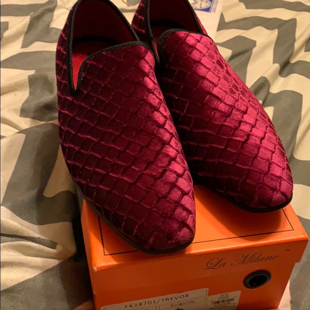 La Milano Burgundy Loafers (Red Bottom)